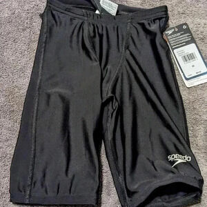 NEW‎ Boys Speedo Pro LT Solid Jammer Swim Suit Size 22 Black
